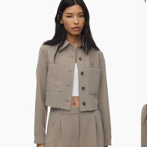 Aritzia Wilfred Little Cropped Jacket Brown XXS
